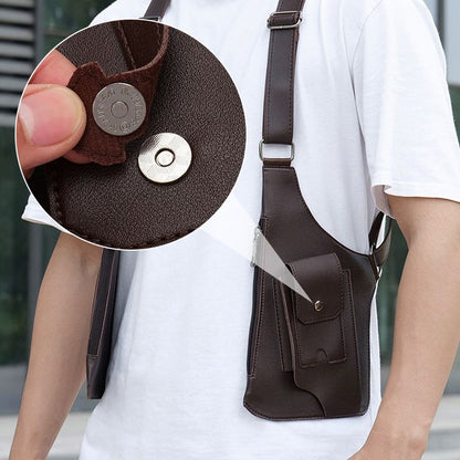 🎒 Carry Smarter | Men's Anti-Theft Multi-Pocket Water-Resistant PU Tactical Shoulder Bag