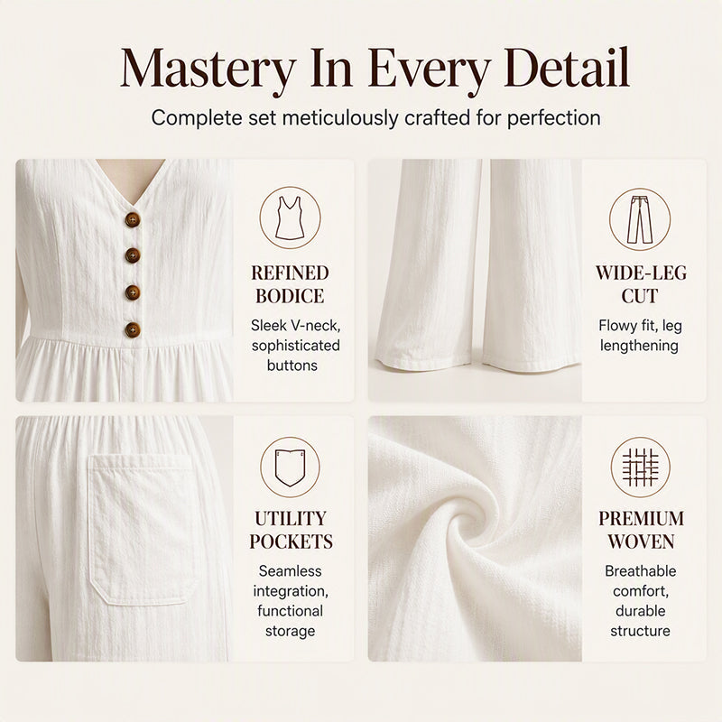 ⌛Limited-time offer-Women's V Neck Long Sleeve Jumpsuit