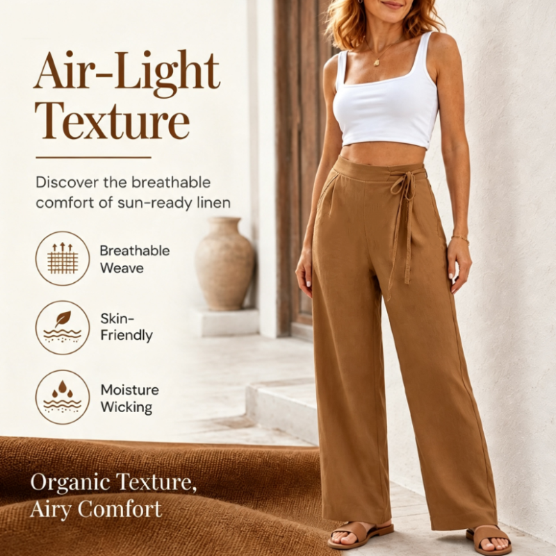 ✨New Arrivals & Special Offers-Women's High-Waist Drawstring Straight-Leg Pants