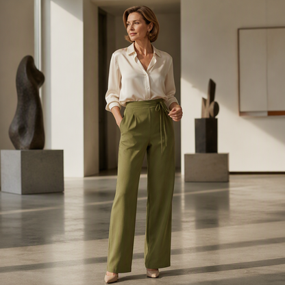 ✨New Arrivals & Special Offers-Women's High-Waist Drawstring Straight-Leg Pants