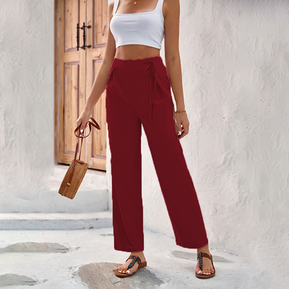✨New Arrivals & Special Offers-Women's High-Waist Drawstring Straight-Leg Pants