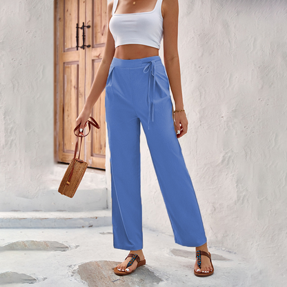 ✨New Arrivals & Special Offers-Women's High-Waist Drawstring Straight-Leg Pants