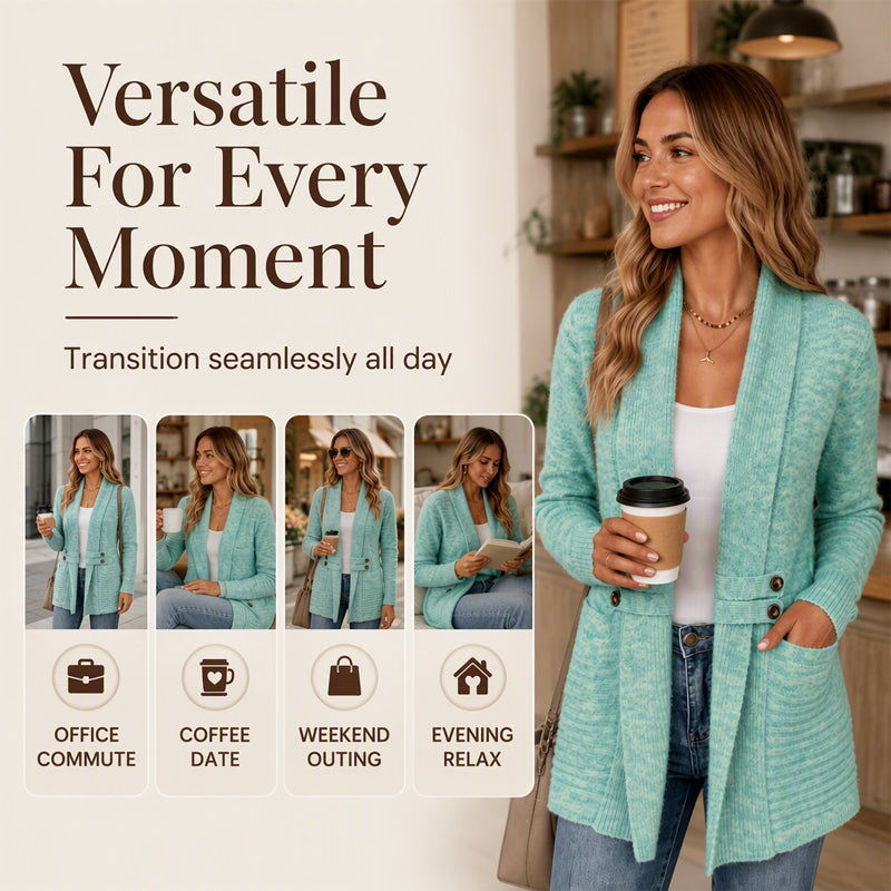 ✨New Arrivals & Special Offers-Women's Casual Double-Breasted Knit Cardigan