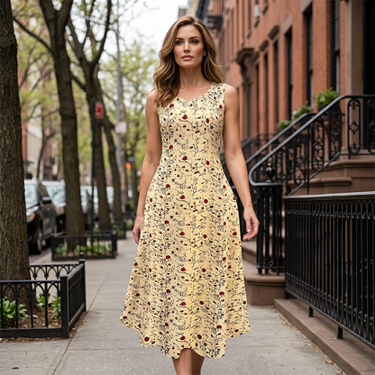 💞Limited-Time Offer-Women's Floral Print Sleeveless Maxi Dress with Pockets