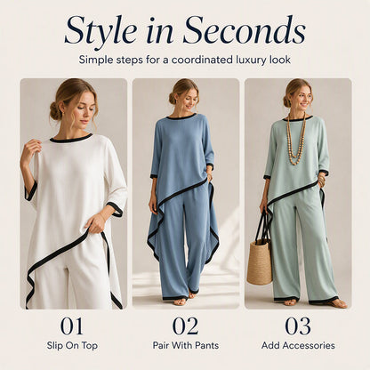 ⌛Limited-time offer-Women's Casual Tunic and Wide Leg Pants Set