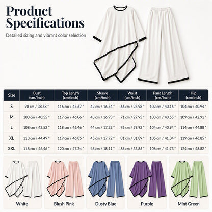 ⌛Limited-time offer-Women's Casual Tunic and Wide Leg Pants Set
