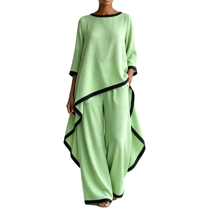 ⌛Limited-time offer-Women's Casual Tunic and Wide Leg Pants Set