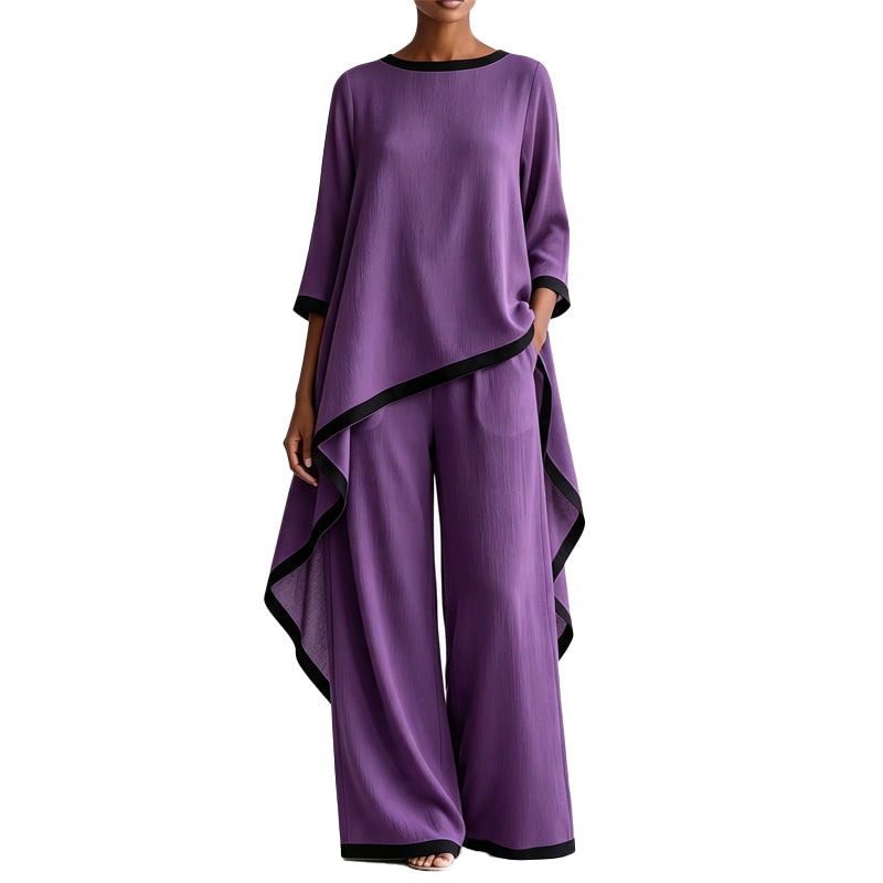 ⌛Limited-time offer-Women's Casual Tunic and Wide Leg Pants Set