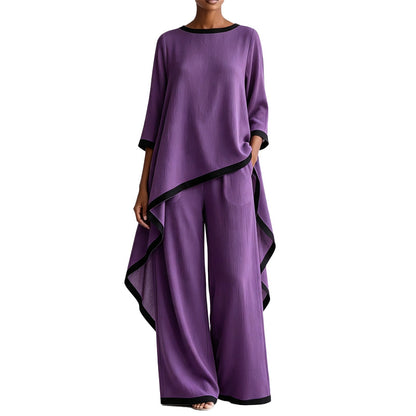 ⌛Limited-time offer-Women's Casual Tunic and Wide Leg Pants Set