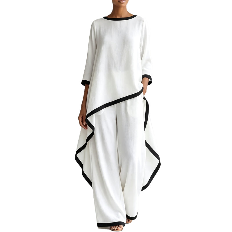 ⌛Limited-time offer-Women's Casual Tunic and Wide Leg Pants Set