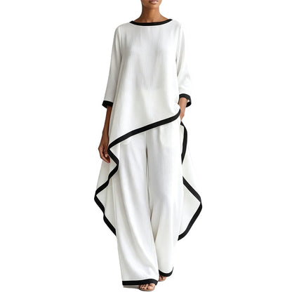 ⌛Limited-time offer-Women's Casual Tunic and Wide Leg Pants Set
