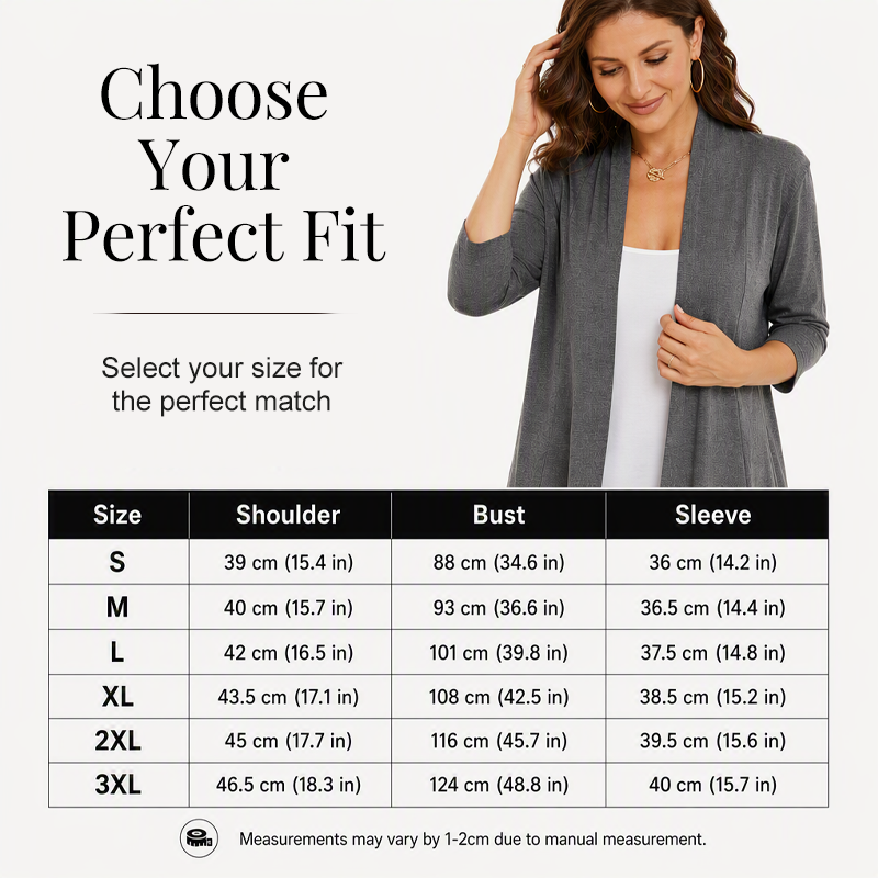 ⌛Limited-time offer-Women's 3/4 Sleeve Open Front Cardigan