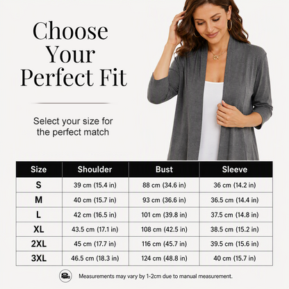 ⌛Limited-time offer-Women's 3/4 Sleeve Open Front Cardigan