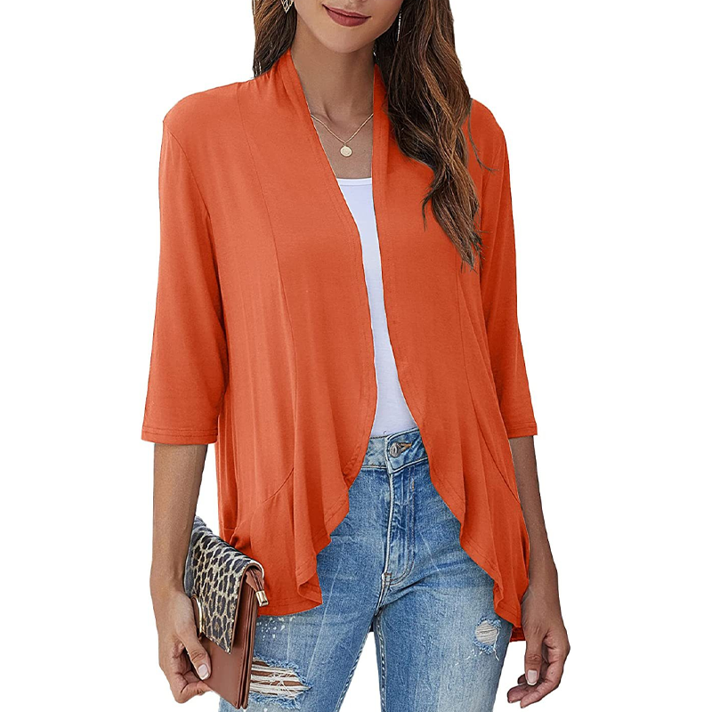 ⌛Limited-time offer-Women's 3/4 Sleeve Open Front Cardigan