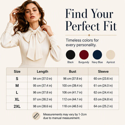 ✨New Arrivals & Special Offers-Women's Elegant Bow Tie Neck Pencil Dress