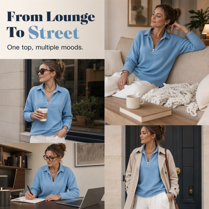 ⌛Limited-time offer-Relaxed Texture Zip Top