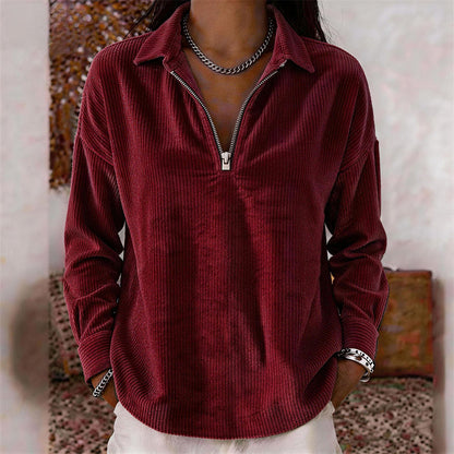 ⌛Limited-time offer-Relaxed Texture Zip Top