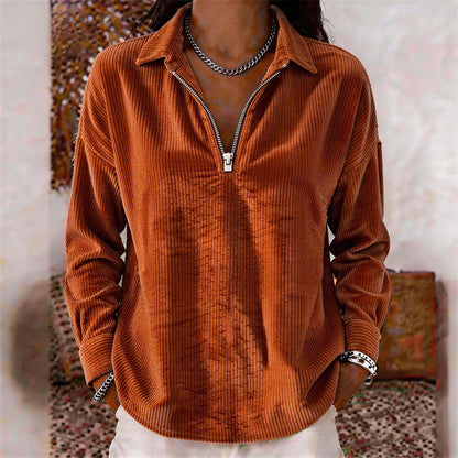 ⌛Limited-time offer-Relaxed Texture Zip Top