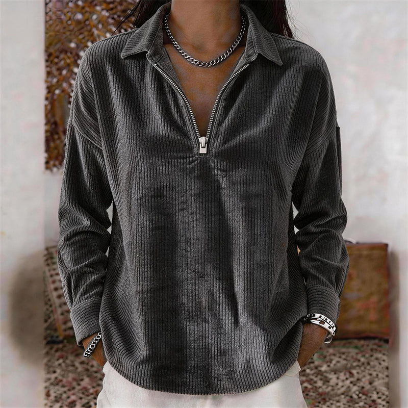 ⌛Limited-time offer-Relaxed Texture Zip Top