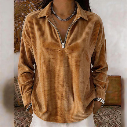 ⌛Limited-time offer-Relaxed Texture Zip Top