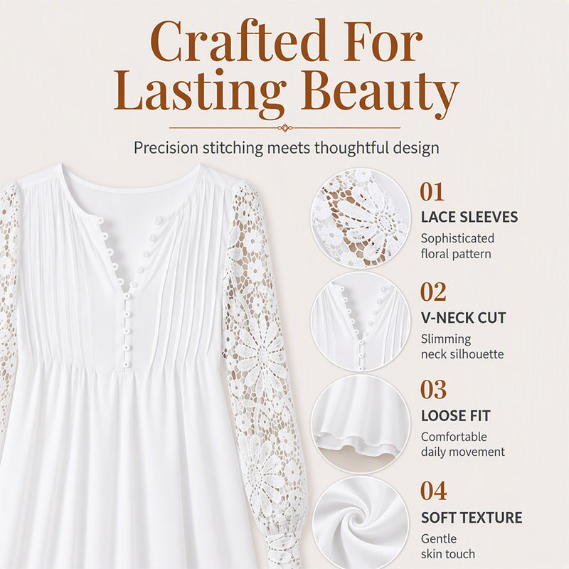 ⌛Limited-time offer-Women's Lace Long Sleeve Dress