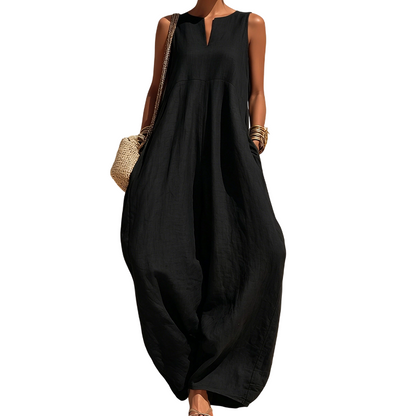 ☀️Women's Sleeveless V-Neck Wide-Leg Jumpsuit With Pockets– Effortless Chic With Pockets For Everyday Style🤍