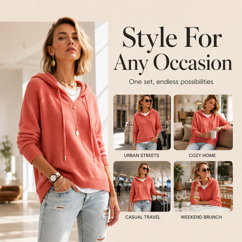 ⌛Limited-time offer-Women's Casual Hooded Sweater with Drawstring
