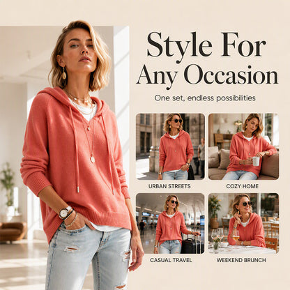 ⌛Limited-time offer-Women's Casual Hooded Sweater with Drawstring