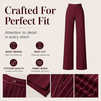 🍁New Fall Collection-Women's High-Waisted Striped Wide-Leg Pants