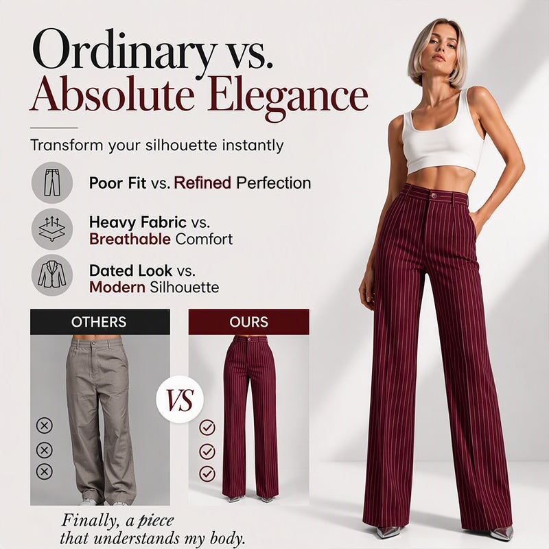 🍁New Fall Collection-Women's High-Waisted Striped Wide-Leg Pants