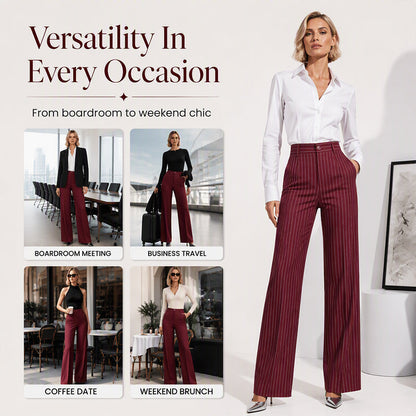 🍁New Fall Collection-Women's High-Waisted Striped Wide-Leg Pants