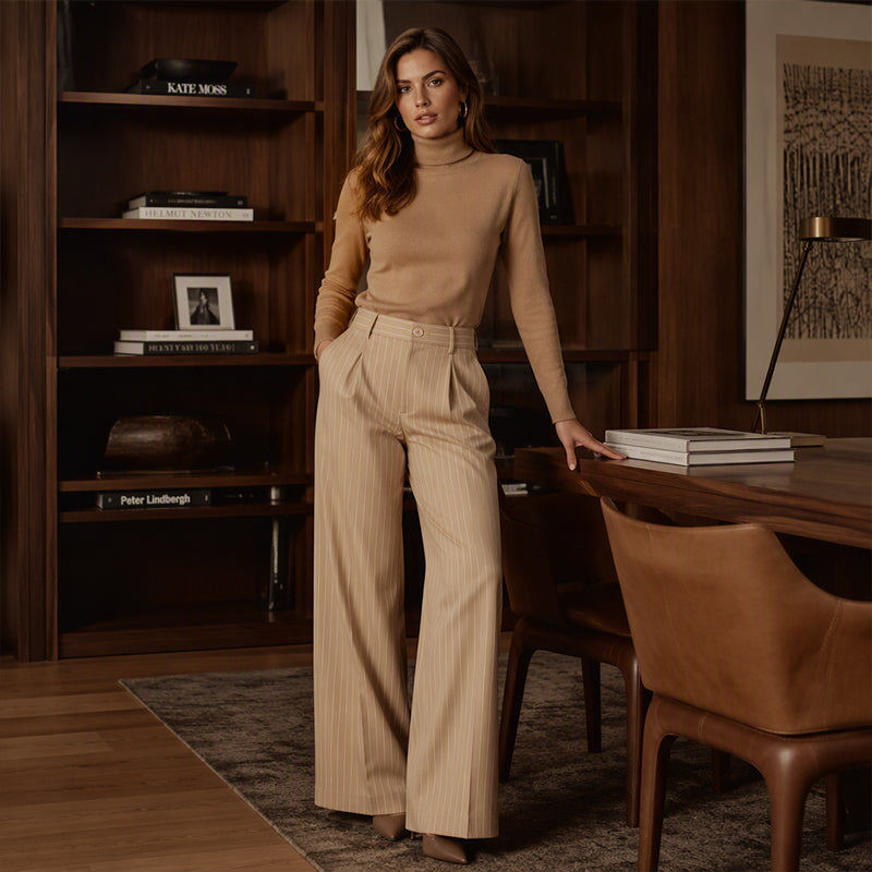 🍁New Fall Collection-Women's High-Waisted Striped Wide-Leg Pants