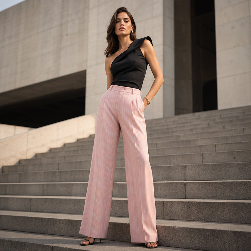 🍁New Fall Collection-Women's High-Waisted Striped Wide-Leg Pants