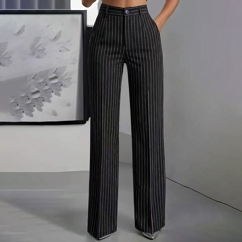 🍁New Fall Collection-Women's High-Waisted Striped Wide-Leg Pants