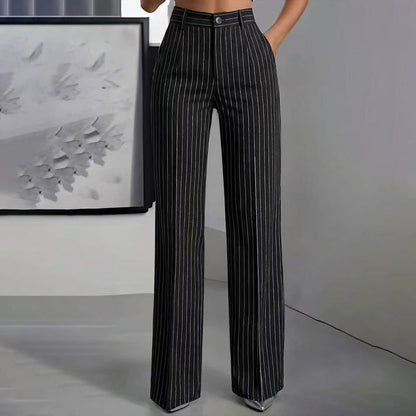 🍁New Fall Collection-Women's High-Waisted Striped Wide-Leg Pants