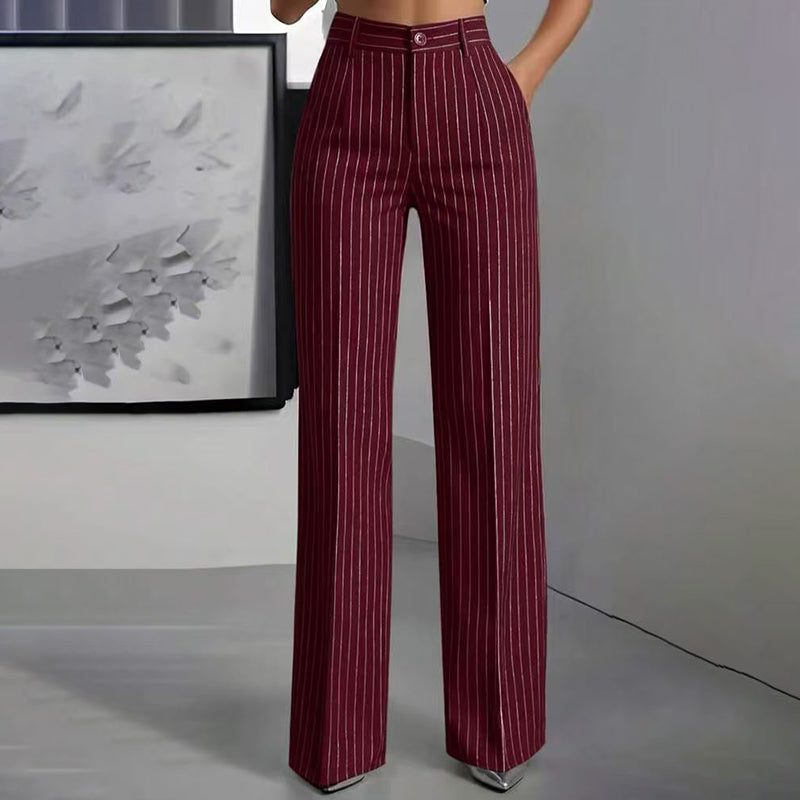 🍁New Fall Collection-Women's High-Waisted Striped Wide-Leg Pants