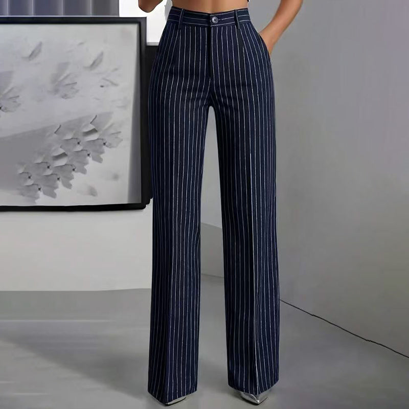 🍁New Fall Collection-Women's High-Waisted Striped Wide-Leg Pants