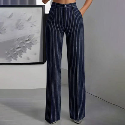 🍁New Fall Collection-Women's High-Waisted Striped Wide-Leg Pants