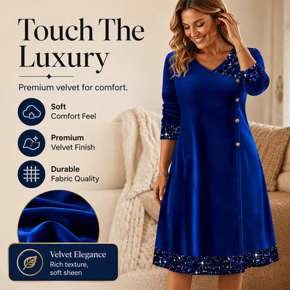 ⌛Limited-Time Offer-Women's Elegant Sequin V-Neck Dress