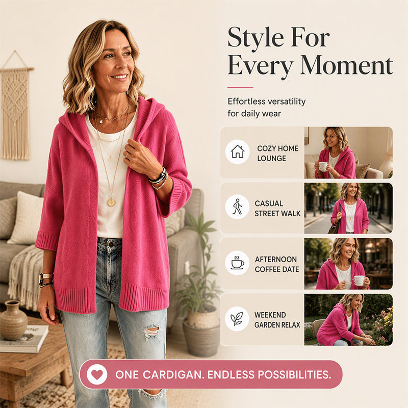 🍁New Fall Collection-Women's 3/4 Sleeve Hooded Knit Cardigan