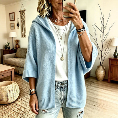 🍁New Fall Collection-Women's 3/4 Sleeve Hooded Knit Cardigan