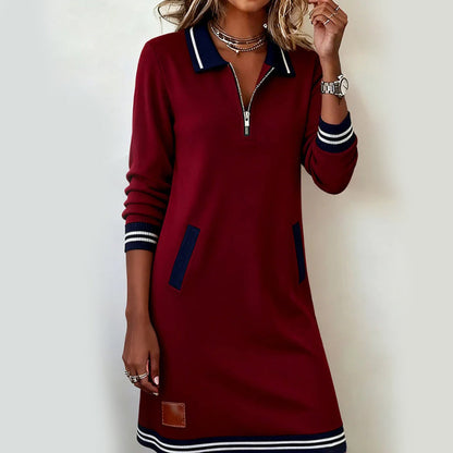 ⌛Limited-Time Offer-Women’s Fashion Collared Long-Sleeve Dress