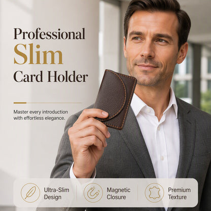 ⌛Limited-Time Offer-Slim PU Leather Business Card Holder