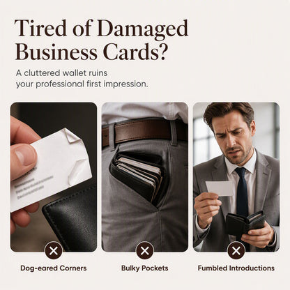 ⌛Limited-Time Offer-Slim PU Leather Business Card Holder