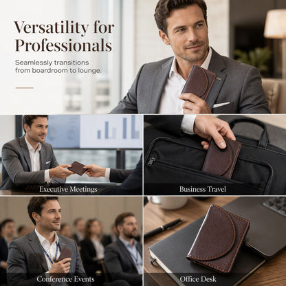 ⌛Limited-Time Offer-Slim PU Leather Business Card Holder