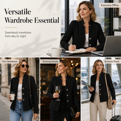 🍁New Fall Collection-Women's Textured Button Down Blazer Jacket