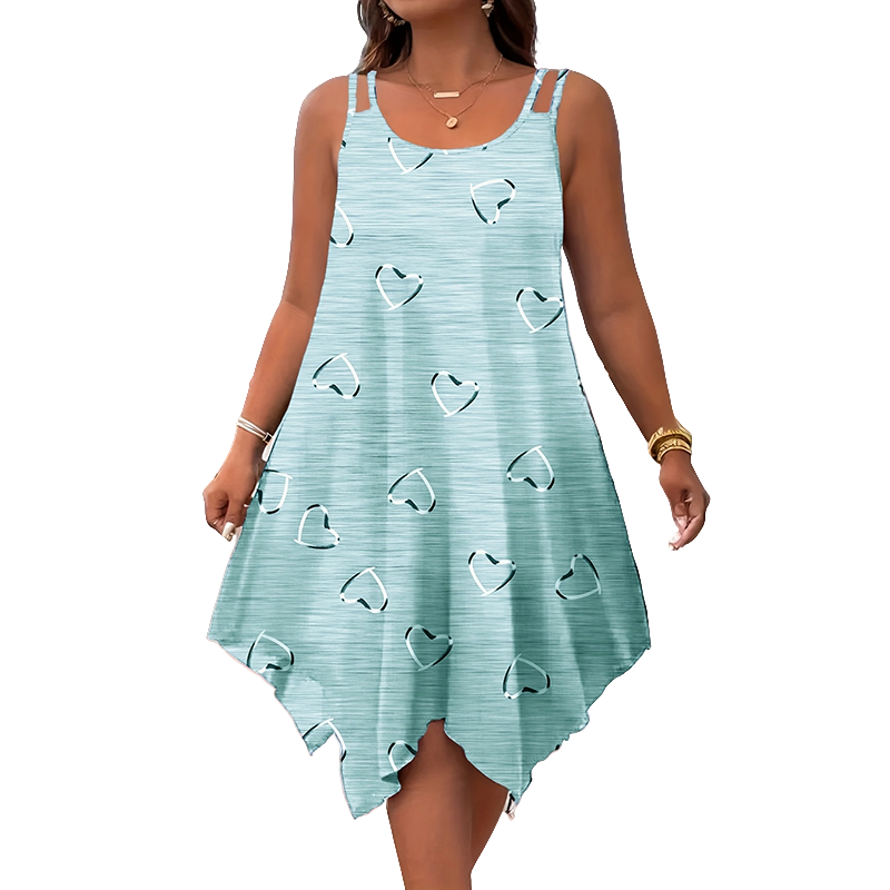 ⌛Limited-Time Offer-Women's Casual Sleeveless Dress with Asymmetrical Hem