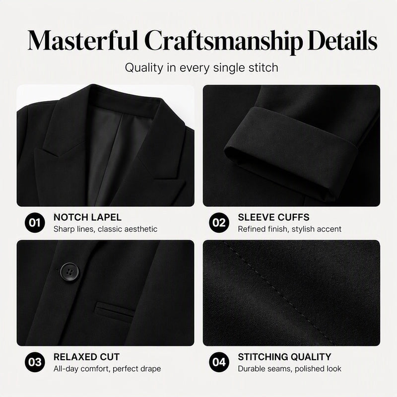 ⌛Limited-Time Offer-Women's Casual Blazer with Contrast Cuffs