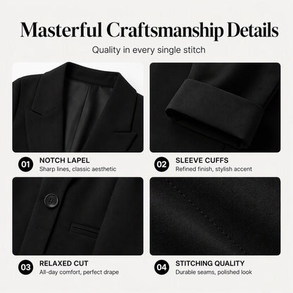 ⌛Limited-Time Offer-Women's Casual Blazer with Contrast Cuffs