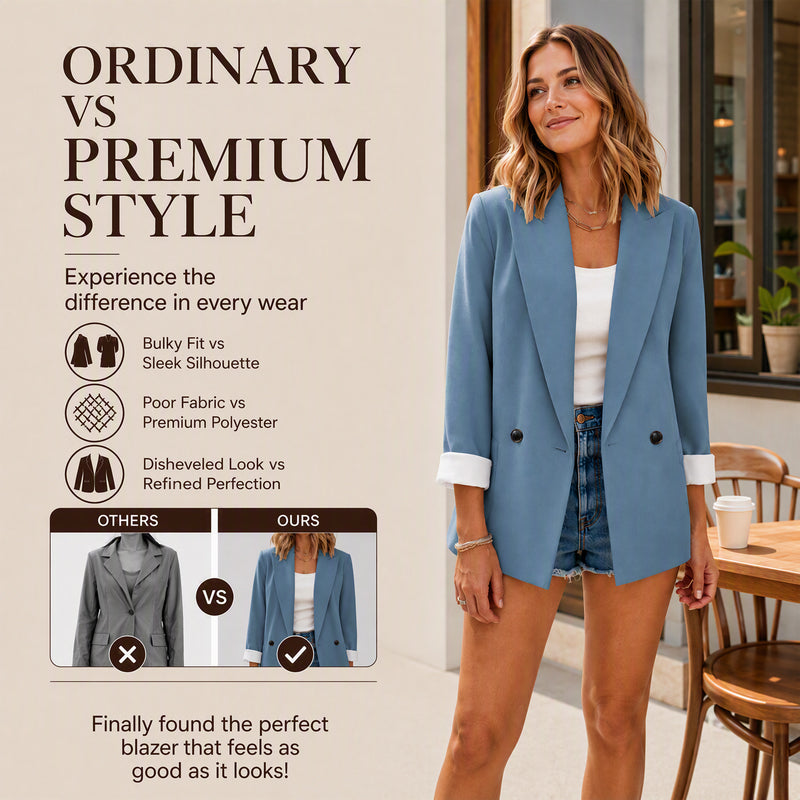 ⌛Limited-Time Offer-Women's Casual Blazer with Contrast Cuffs